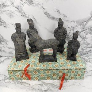 Emperor Qin Shi Huang Soldier Figurine Set Vintage